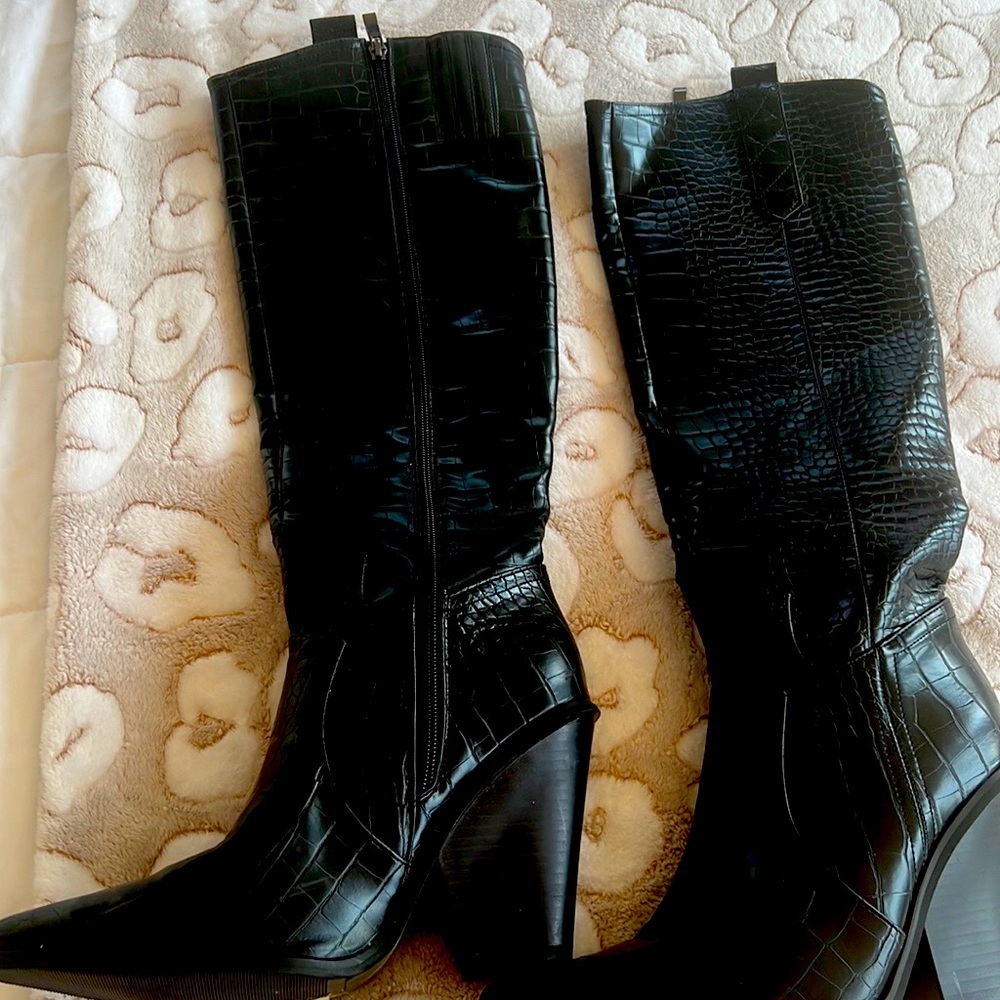 The Wild Western Faux Leather Croc Boots